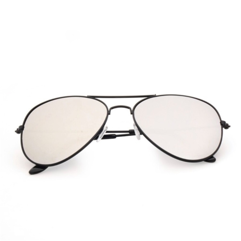Aviator Reflective Black Frame Sunglasses - Picture 3 of 4